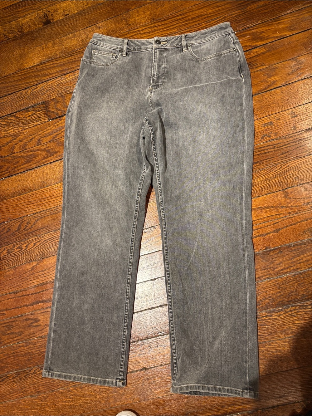 Coldwater Creek Women's Washed Gray Straight-Leg Jeans